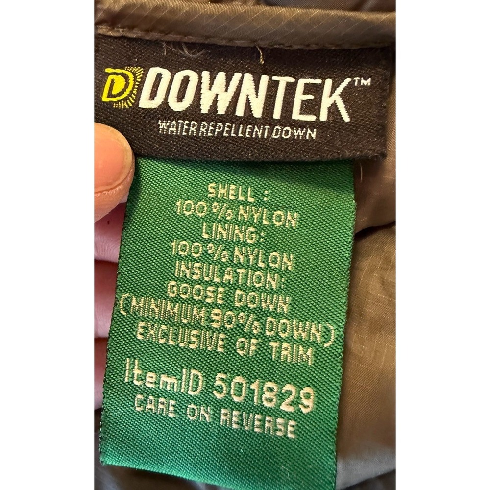 L.L.Bean 850 DownTek Hooded Puffer Coat Womens XL Long Olive Jacket - Picture 6 of 11